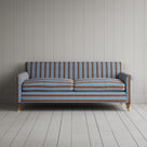 Front view of Idler 3 Seater Sofa in Regatta Cotton, Blue