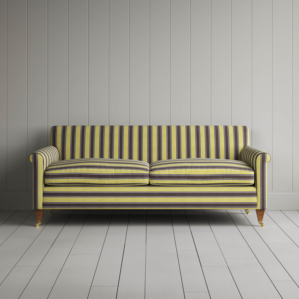  Front View of Idler 3 Seater Sofa in Regatta Cotton, Custard 