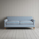 Front view of Idler 3 Seater Sofa in Slow Lane Cotton Linen, Blue