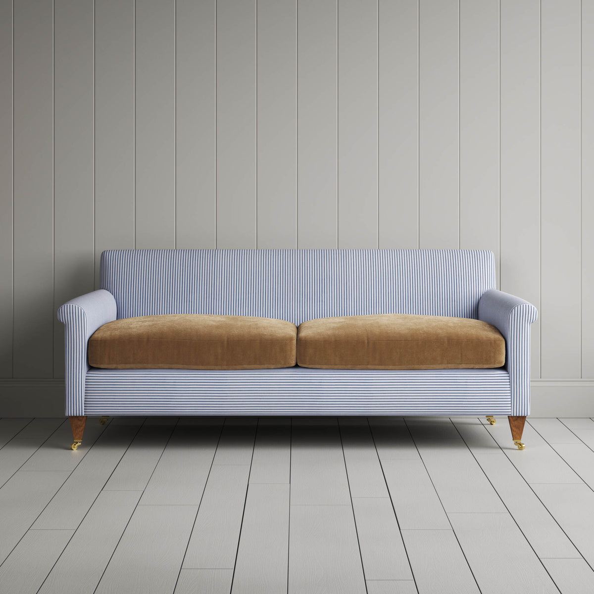 Front view of the Idler 3 seater sofa by Nicola Harding
