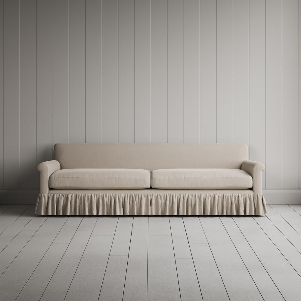  Front View of Curtain Call 4 Seater Sofa in Laidback Linen Dove 