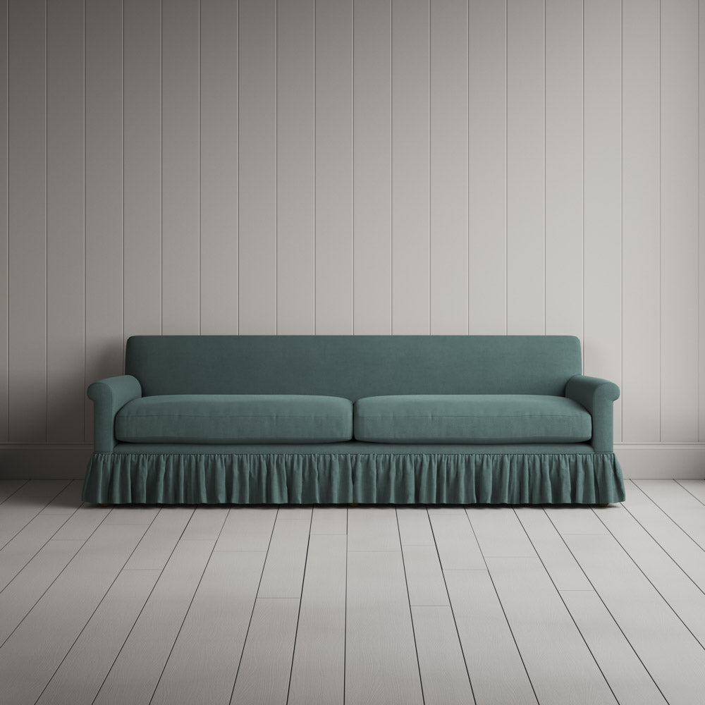 Front View of Curtain Call 4 Seater Sofa in Laidback Linen Mineral