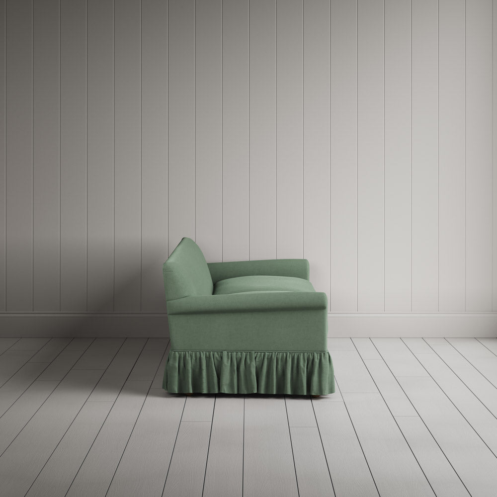 Side View of Curtain Call 4 Seater Sofa in Laidback Linen Moss