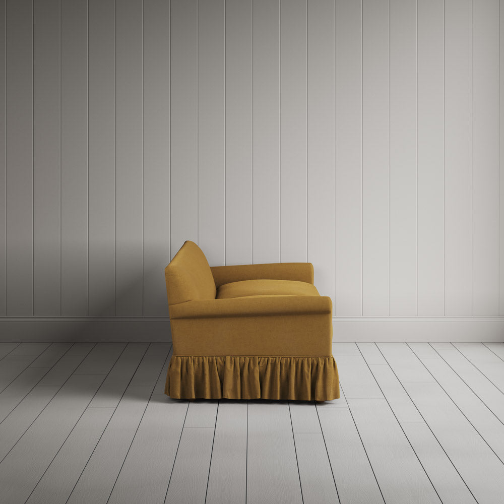  Side View of Curtain Call 4 Seater Sofa in Laidback Linen Ochre 