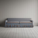 Front View of Curtain Call 4 Seater Sofa in Regatta Cotton, Blue