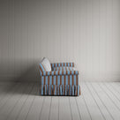 Side View of Curtain Call 4 Seater Sofa in Regatta Cotton, Blue