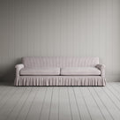 Curtain Call 4 Seater Sofa in Ticking Cotton, Berry - Front View
