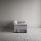 Side view Curtain Call 4 Seater Sofa in Ticking Cotton, Blue Brown