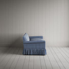 Side View of 4 Seater Sofa in Well Plaid Cotton, Blue Brown