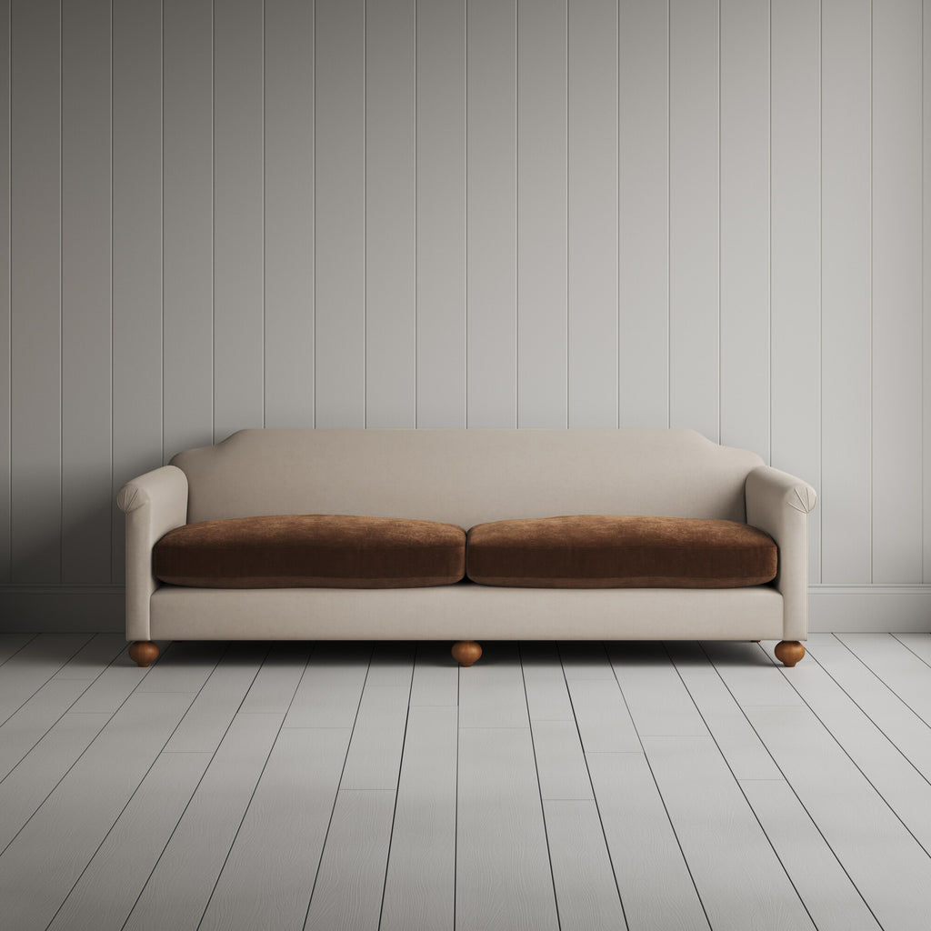  Dolittle 4 seater sofa in Laidback Linen Dove Frame and Classic Corduroy Tobacco Frame 