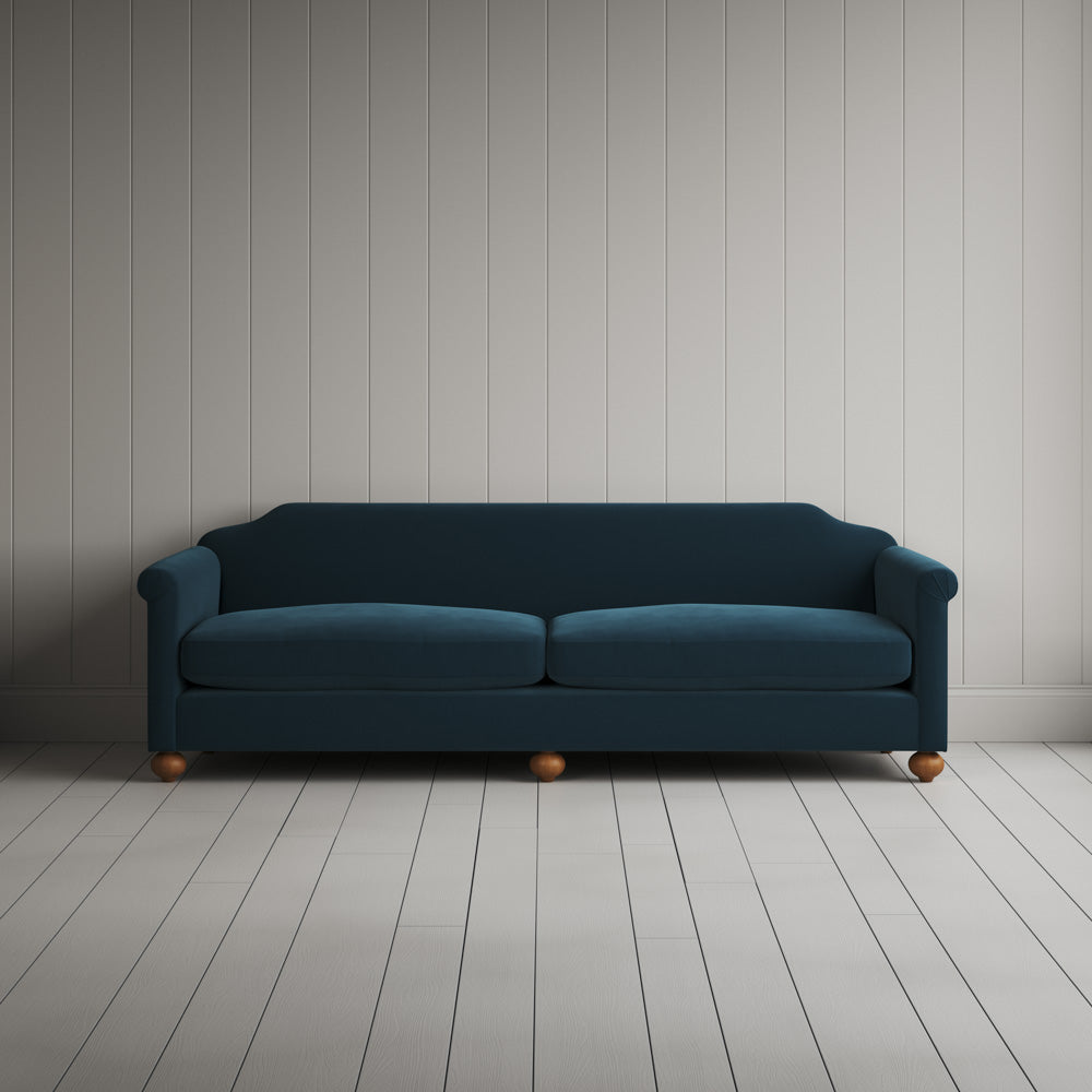 Front view of Dolittle 4 seater Sofa in Intelligent Velvet Aegean