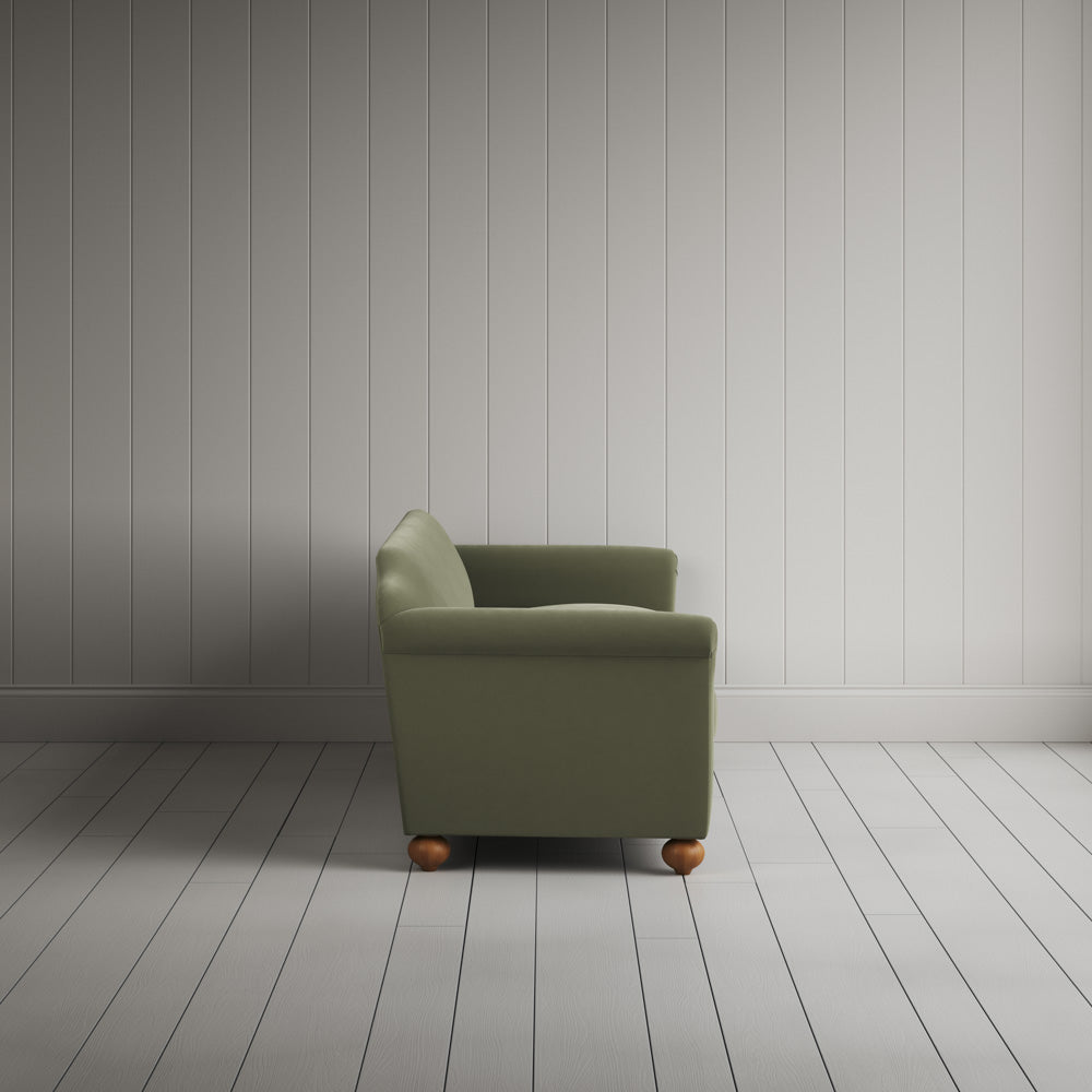 Side profile of Dolittle 4 seater Sofa in Intelligent Velvet Green Tea