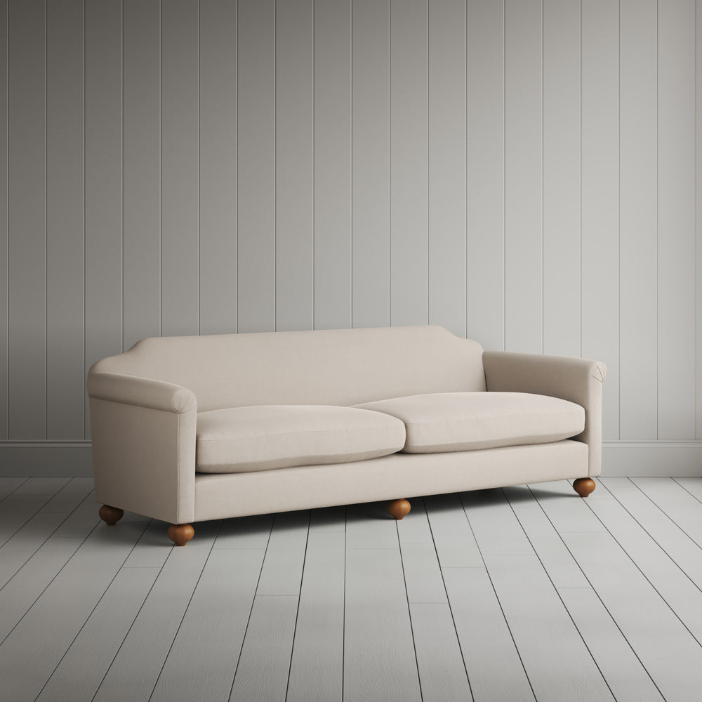 Dolittle 4 seater sofa in Laidback Linen Dove angled view - Nicola Harding Interiors