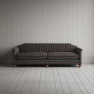 Front Profile of Dolittle 4 Seater Sofa in Regatta Cotton, Charcoal