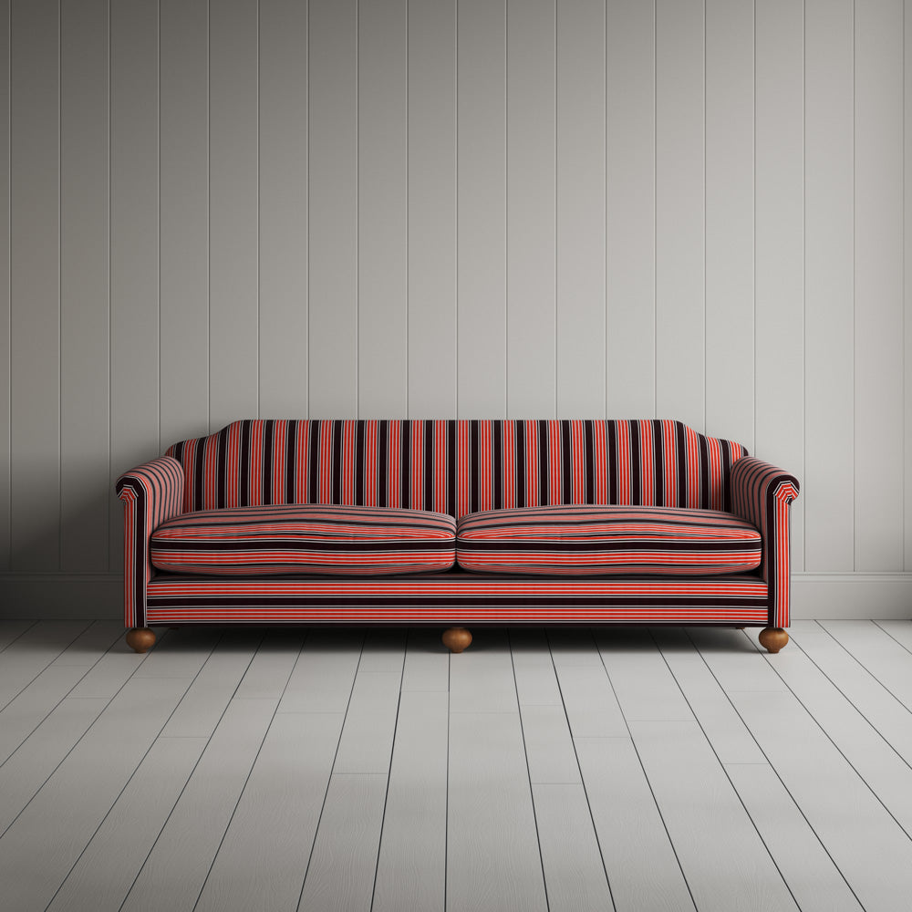  Front Profile of Dolittle 4 Seater Sofa in Regatta Cotton, Flame 