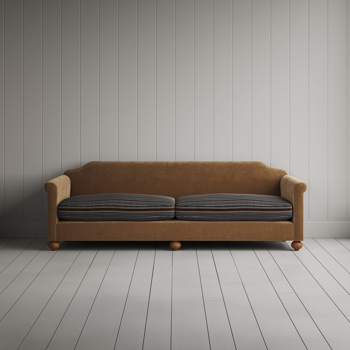 Dolittle 4 seater sofa in Classic Corduroy Stone Beige Frame and Regatta Charcoal Seat