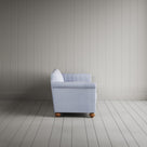 Side View of Dolittle 4 Seater Sofa in Ticking Cotton, Aqua Brown