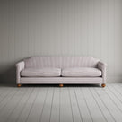 Front Profile of Dolittle 4 Seater Sofa in Ticking Cotton, Berry