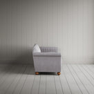 Side profile of Dolittle 4 Seater Sofa in Ticking Cotton, Blue Brown