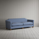 Dolittle 4 Seater Sofa in Well Plaid Cotton, Blue Brown