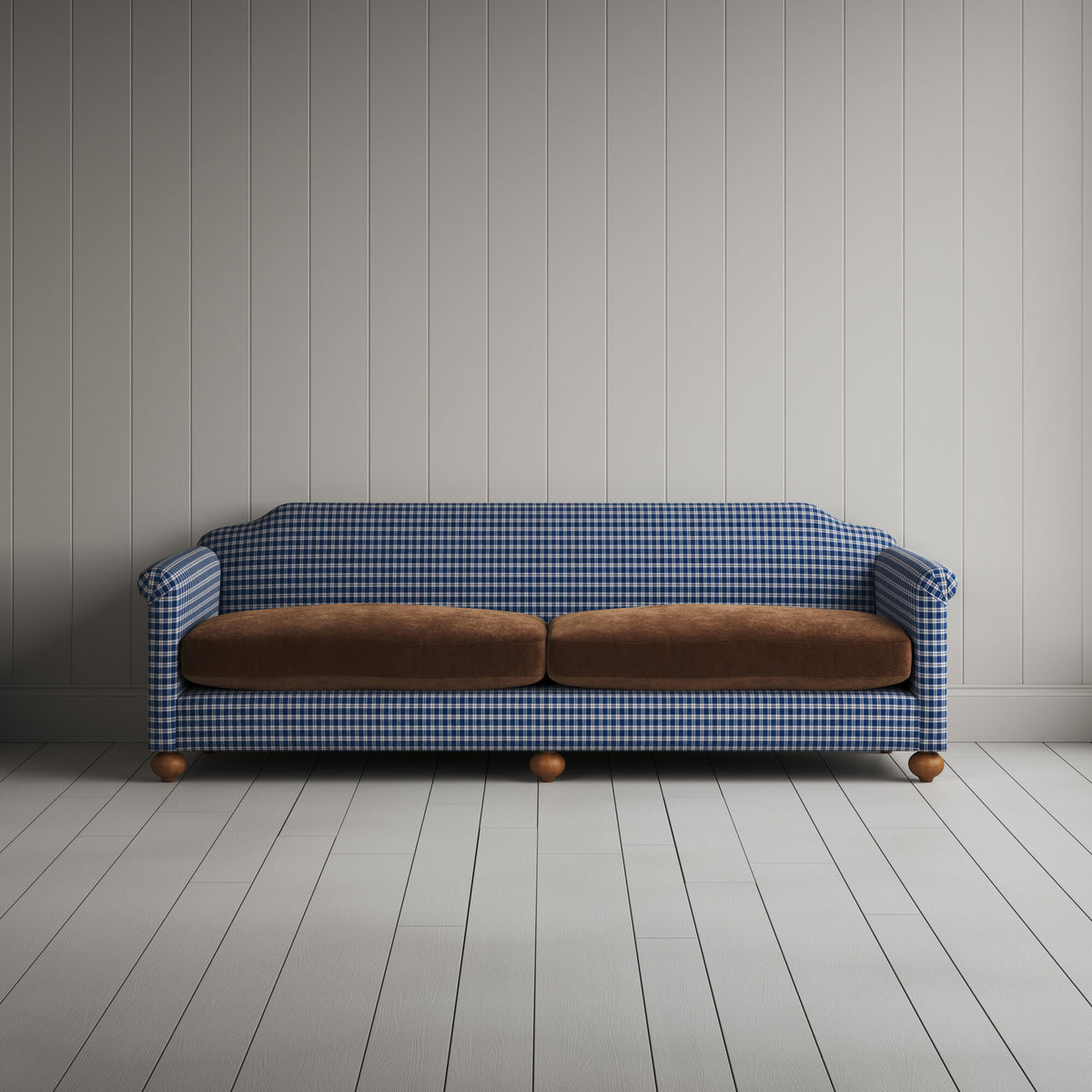Dolittle 4 seater sofa in Well Plaid Frame and Classic Corduroy Tobacco Seat