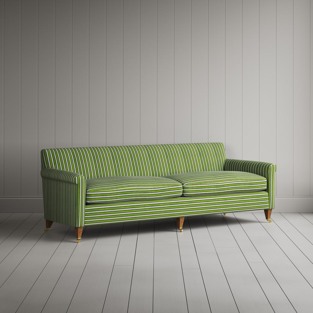  Idler 4 Seater Sofa in Colonnade Cotton, Green and Wine 