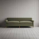 Front view of Idler 4 seater sofa in Intelligent Velvet Green Tea