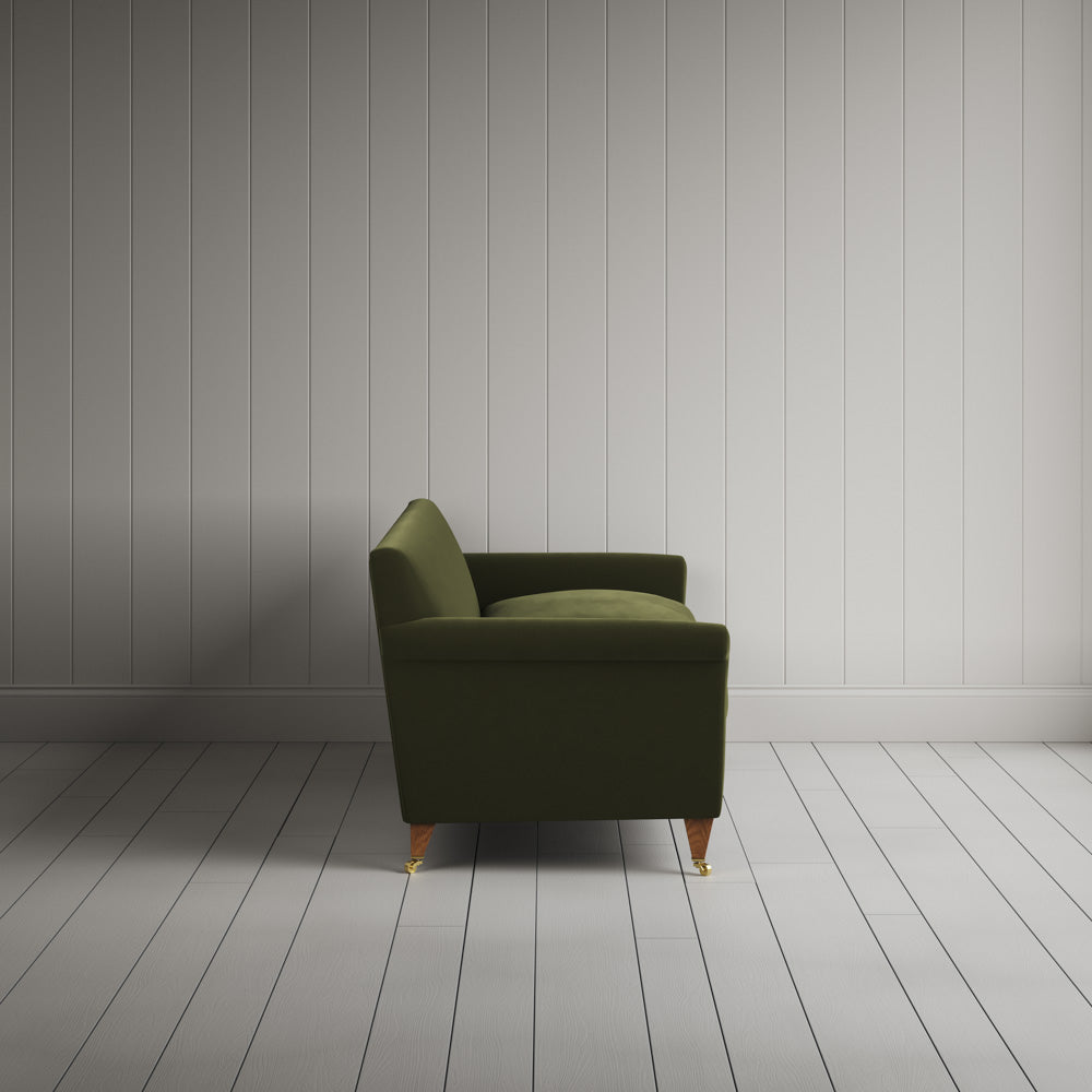 Side profile of Idler 4 seater sofa in Intelligent Velvet Juniper