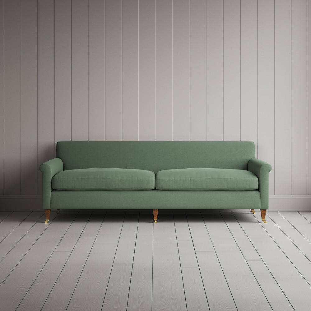  Front view of Idler 4 seater sofa in Laidback Linen Moss 