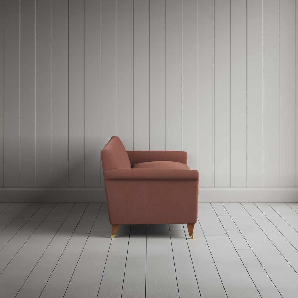 Side view of Idler 4 seater sofa in Laidback Linen Sweet Briar