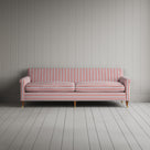 Front View of Idler 4 Seater Sofa in Slow Lane Cotton Linen, Berry