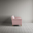 Side View of Idler 4 Seater Sofa in Slow Lane Cotton Linen, Berry