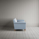 Side View of Idler 4 Seater Sofa in Slow Lane Cotton Linen, Blue