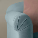 Dolittle Big Love Seat cerulean linen armrest detail shot by NiX.
