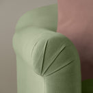Dolittle Big Love Seat moss linen armrest detail shot by NiX.