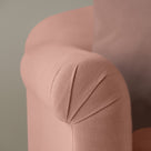 Dolittle Big Love Seat close-up detail of laidback linen armrest upholstery.