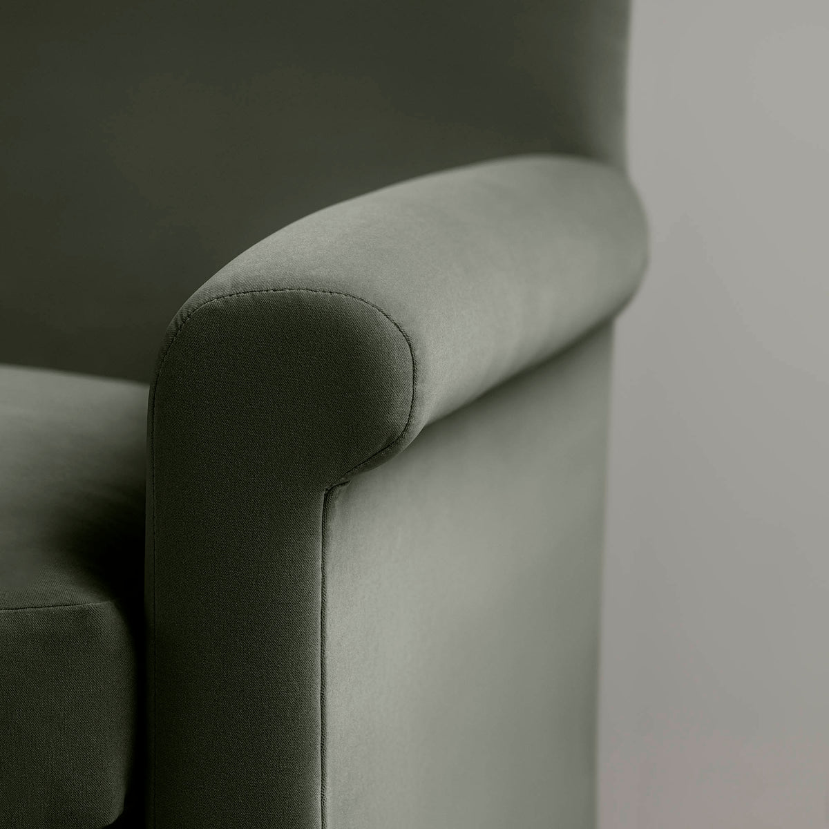 Idler 4 seater sofa in Intelligent Velvet Seaweed - Nicola Harding