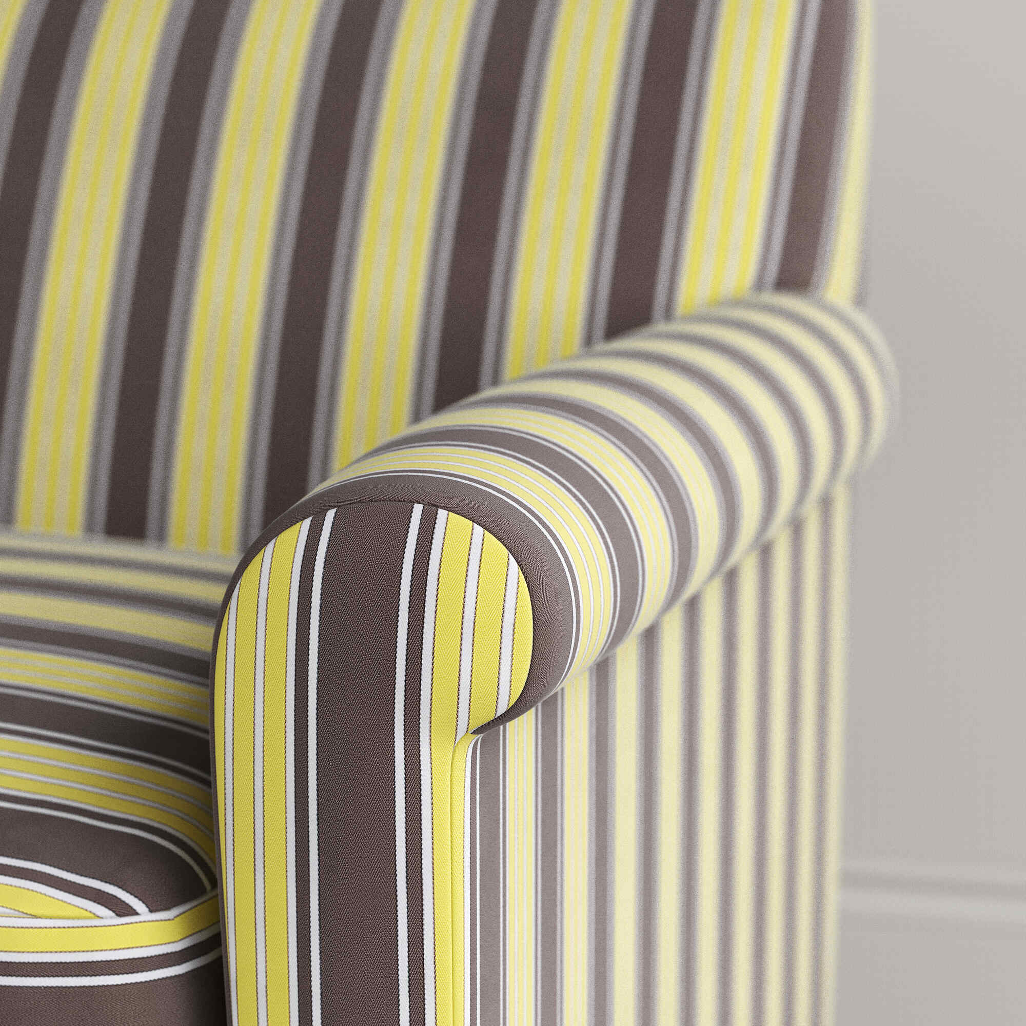  Arm Design Closeup of Idler 4 Seater Sofa in Regatta Cotton, Custard 