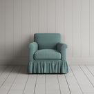 Front View of Curtain Call Armchair in Laidback Linen Cerulean