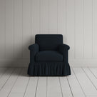 Front View  of Curtain Call Armchair in Laidback Linen Midnight