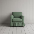 Curtain Call Armchair in Laidback Linen Moss full front view - Nicola Harding 