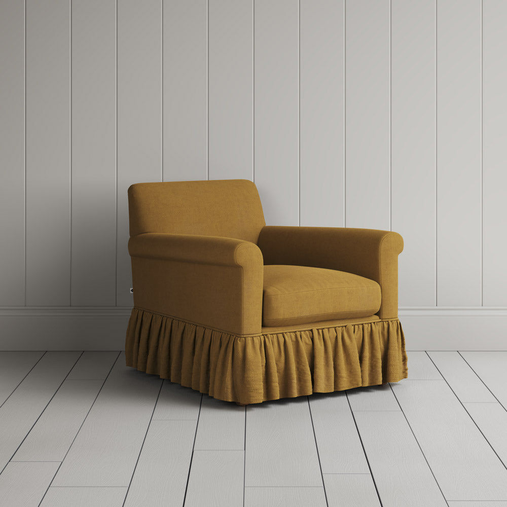 Curtain Call Armchair in Laidback Linen Ochre