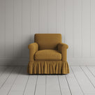 Front View of Curtain Call Armchair in Laidback Linen Ochre