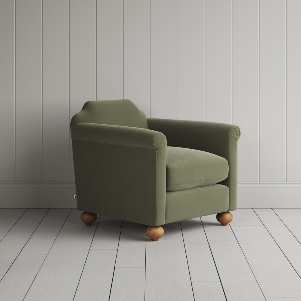  Dolittle Armchair in Intelligent Velvet Green Tea 