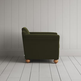 Side View of Dolittle Armchair in Intelligent Velvet Juniper