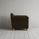 Side Profile of Dolittle Armchair in Intelligent Velvet Seaweed