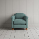 Front View of Dolittle Armchair in Laidback Linen Cerulean