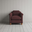 Front View of Dolittle Armchair in Laidback Linen Damson
