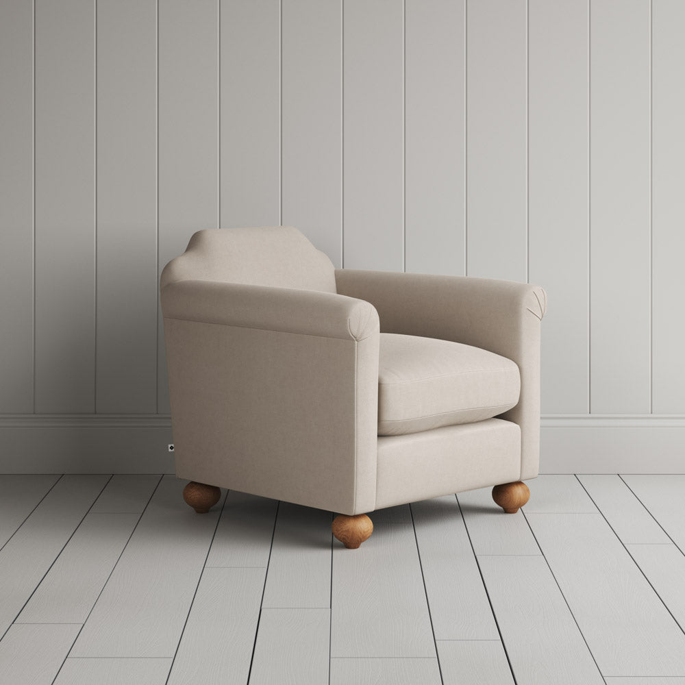  Dolittle Armchair in Laidback Linen Dove angled view by Nicola Harding 