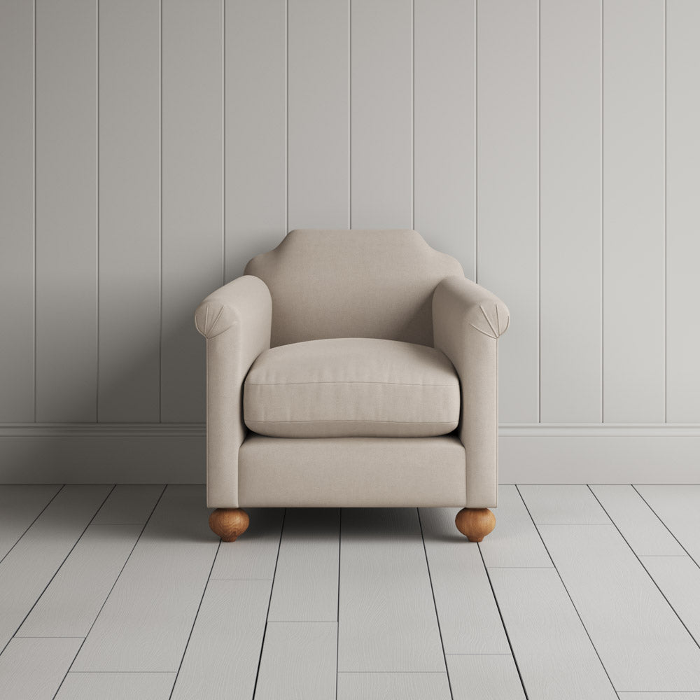  Dolittle Armchair in Laidback Linen Dove front view 